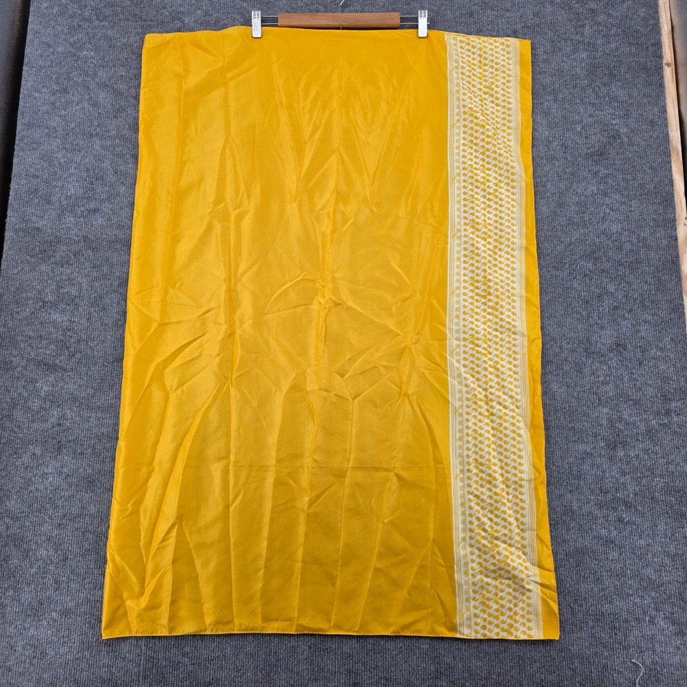 Estee Lauder Yellow Paisley Border Sarong Scarf Wrap Beach Cover Up 43x56